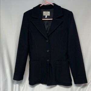 Giorgio Armani Milano black textured 3 button blazer jacket coat size 6